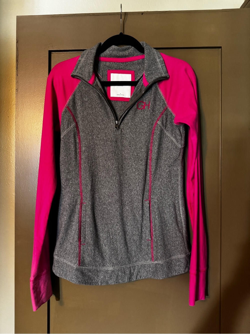 Gilly Hicks Sydney Gray & Pink Half-Zip Utility Jacket Medium